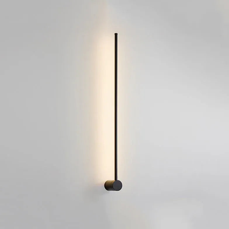 Black Outdoor Wall Light Linear Edge Metal & Pc