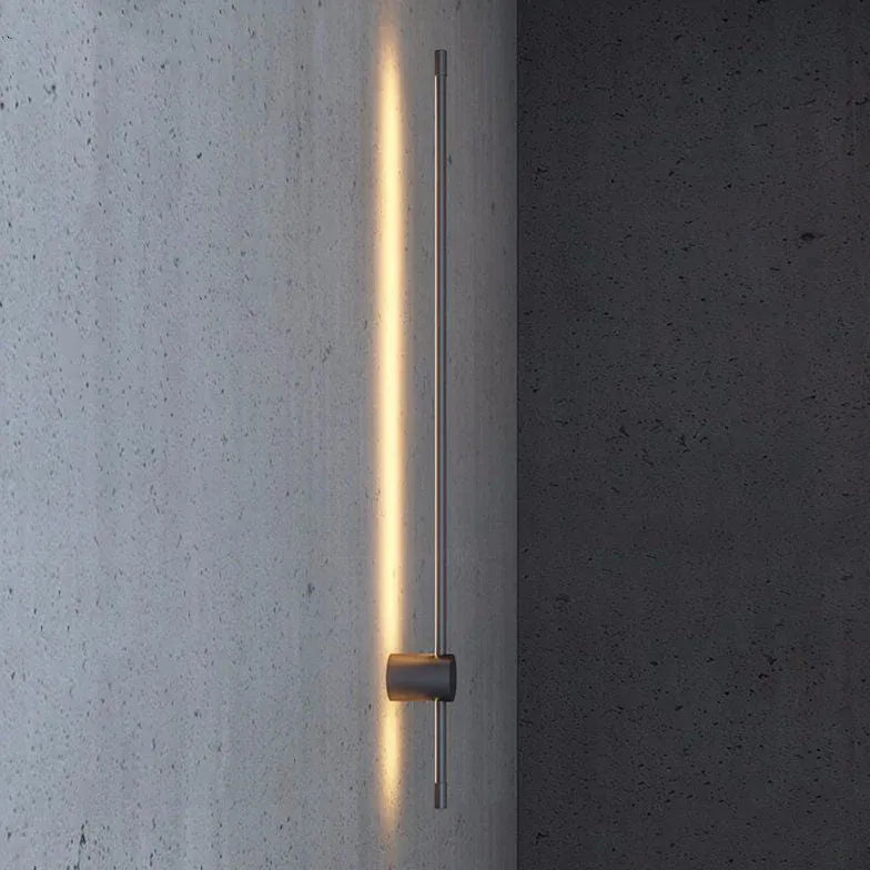 Black Outdoor Wall Light Linear Edge Metal & Pc