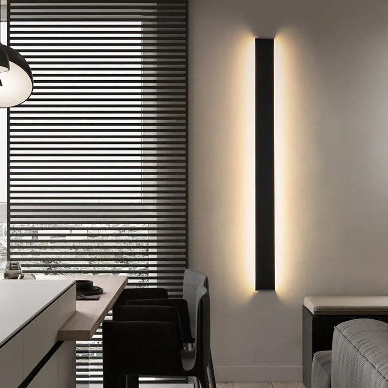 Black Flush Wall Light For Bathroom Modern Aluminum Led