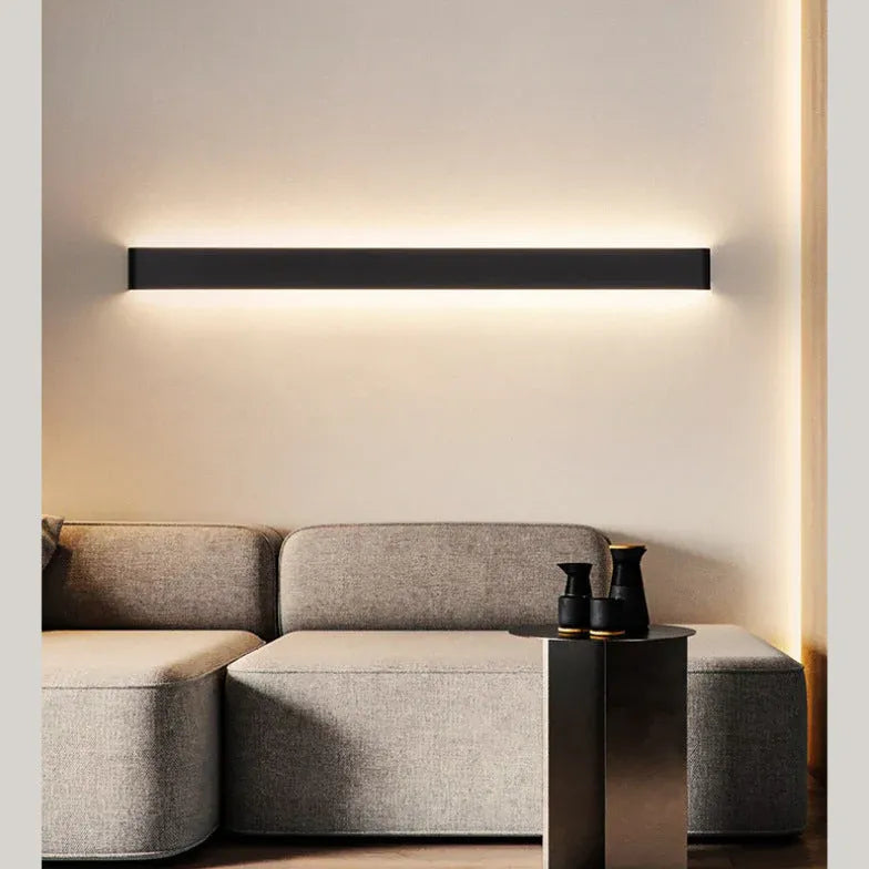 Black Flush Wall Light For Bathroom Modern Aluminum Led