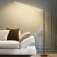 Black Floor Lamp For Bedroom Linear Edge Metal Plug Ip20 Led