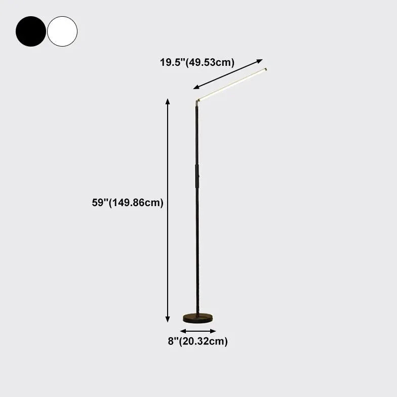 Black Floor Lamp For Bedroom Linear Edge Metal Plug Ip20 Led