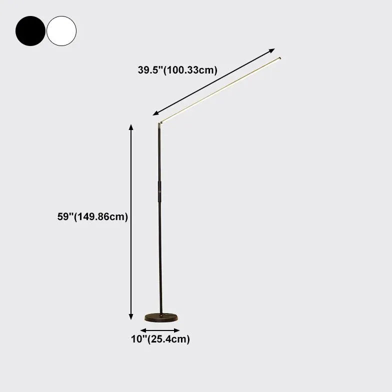 Black Floor Lamp For Bedroom Linear Edge Metal Plug Ip20 Led