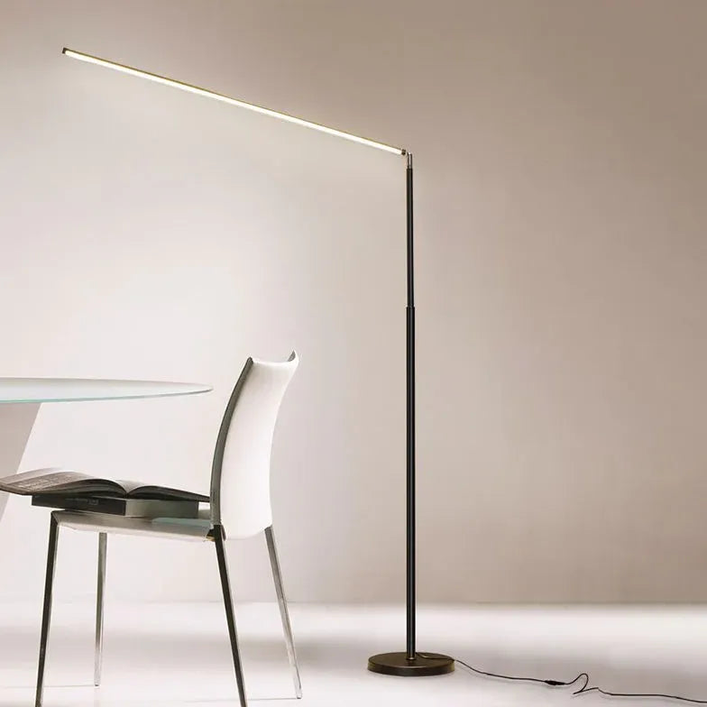 Black Floor Lamp For Bedroom Linear Edge Metal Plug Ip20 Led