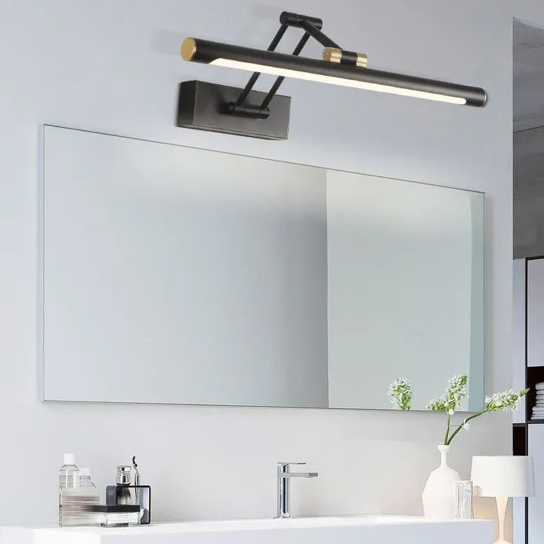 Black Mirror Light For Bathroom Edge Metal