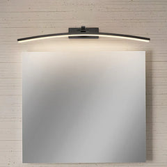 Black Mirror Light For Bathroom Edge Metal Ip44 Warm White