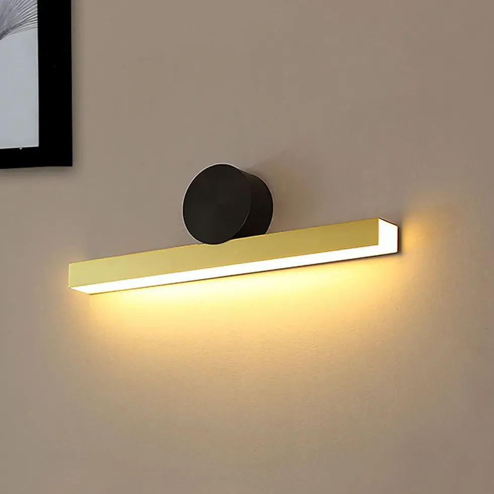 Black Flush Wall Light For Bedroom Edge Metal Ip20