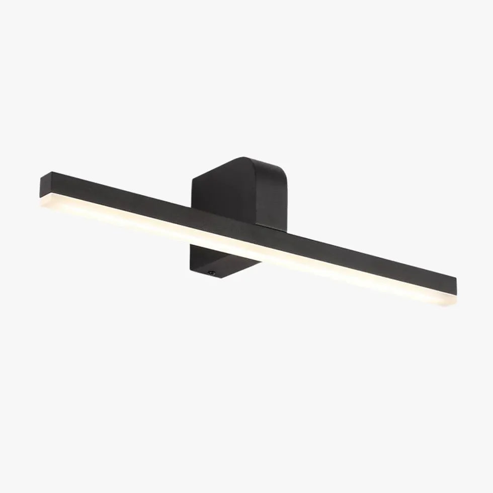 Black Modern Linear Mirror Light For Bathroom Metal & Acrylic Ip44