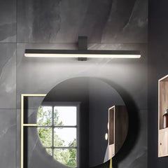 Black Modern Linear Mirror Light For Bathroom Metal & Acrylic Ip44