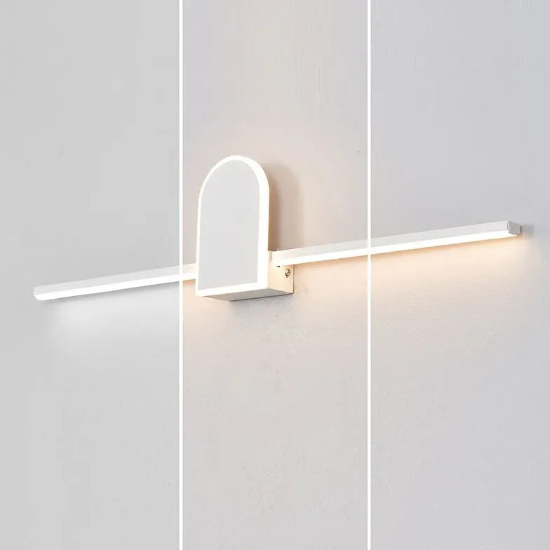 Black Mirror Light For Bathroom Linear Edge Metal Ip44 Warm White Led