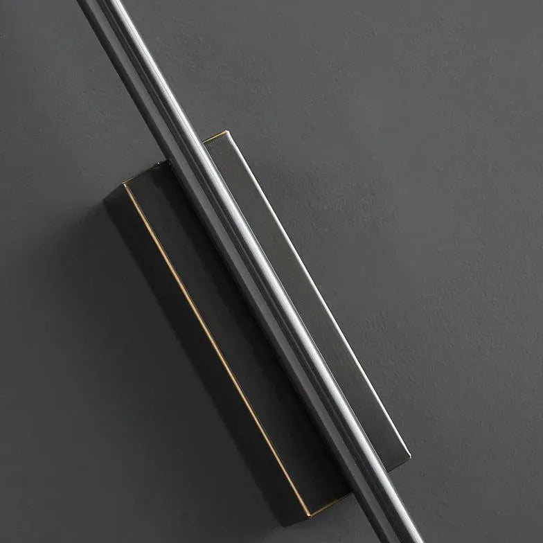 Black Flush Wall Light For Bathroom Linear Edge Metal Dimmable Led