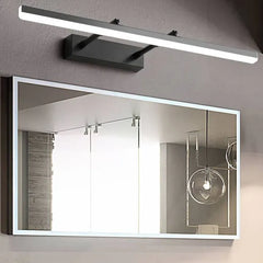 Black Mirror Light For Bathroom Linear Edge Metal Ip44 Led Warm White