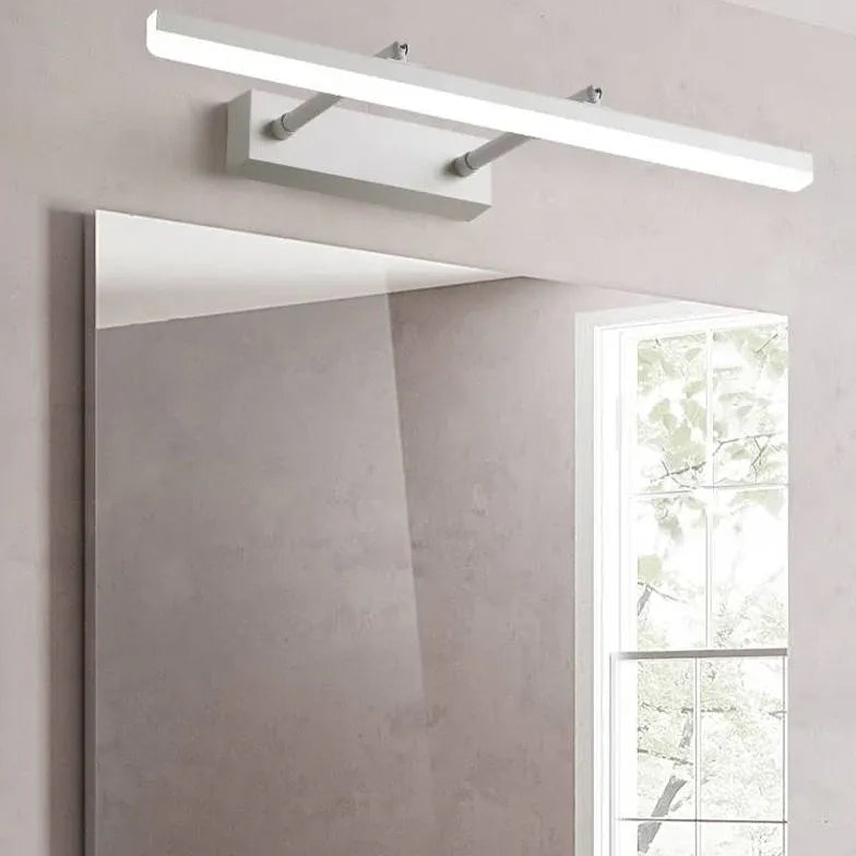 Black Mirror Light For Bathroom Linear Edge Metal Ip44 Led Warm White