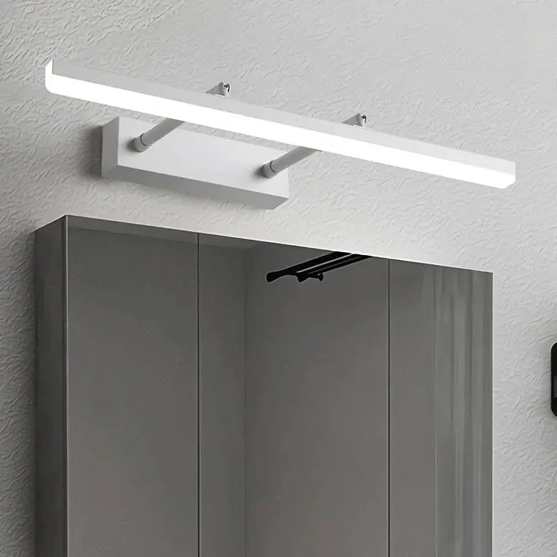 Black Mirror Light For Bathroom Linear Edge Metal Ip44 Led Warm White