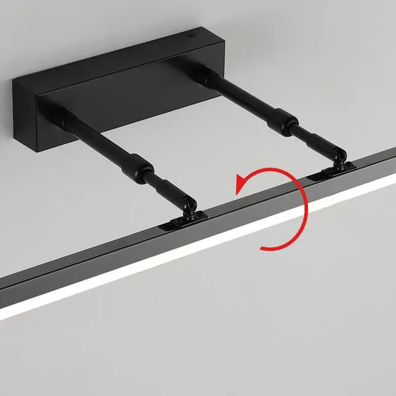 Black Mirror Light For Bathroom Linear Edge Metal Ip44 Led Warm White