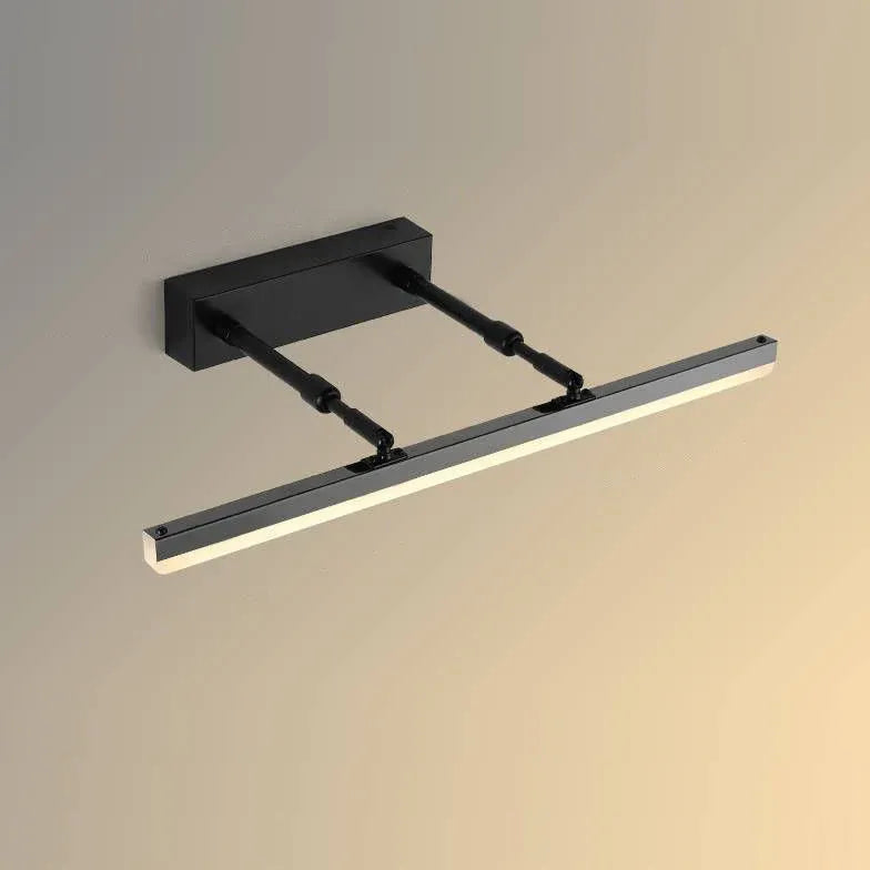 Black Mirror Light For Bathroom Linear Edge Metal Ip44 Led Warm White