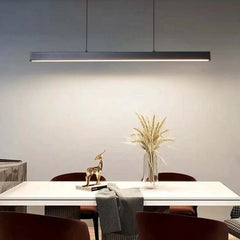 Black Led Ceiling Light For Dining Room Linear Edge Metal & Acrylic Led Dimmable