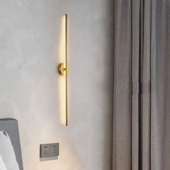 Gold Flush Wall Light For Bathroom Linear Edge Metal & Silica Gel Ip44