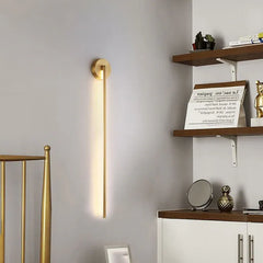 Gold Flush Wall Light For Bathroom Linear Edge Metal & Silica Gel Ip44