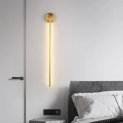 Gold Flush Wall Light For Bathroom Linear Edge Metal & Silica Gel Ip44