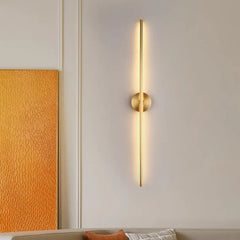 Gold Flush Wall Light For Bathroom Linear Edge Metal & Silica Gel Ip44