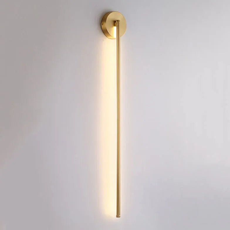 Gold Flush Wall Light For Bathroom Linear Edge Metal & Silica Gel Ip44