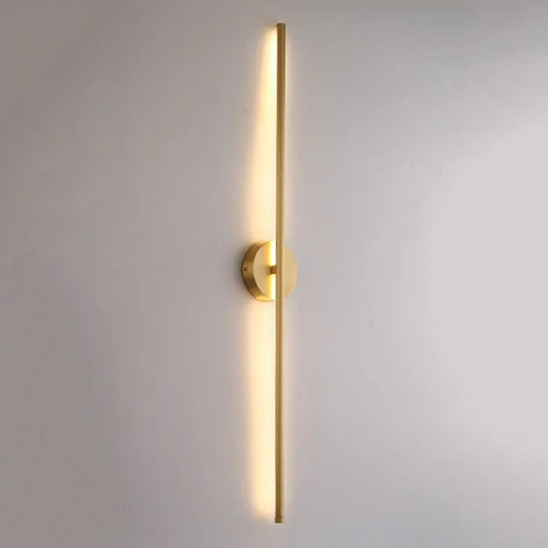 Gold Flush Wall Light For Bathroom Linear Edge Metal & Silica Gel Ip44