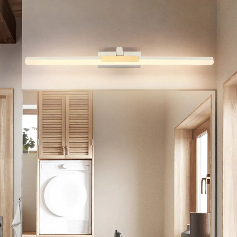 Black Flush Wall Light For Bathroom Linear Edge Metal