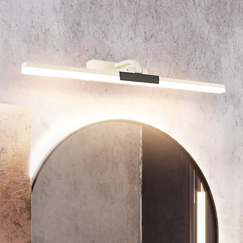 Black Flush Wall Light For Bathroom Linear Edge Metal