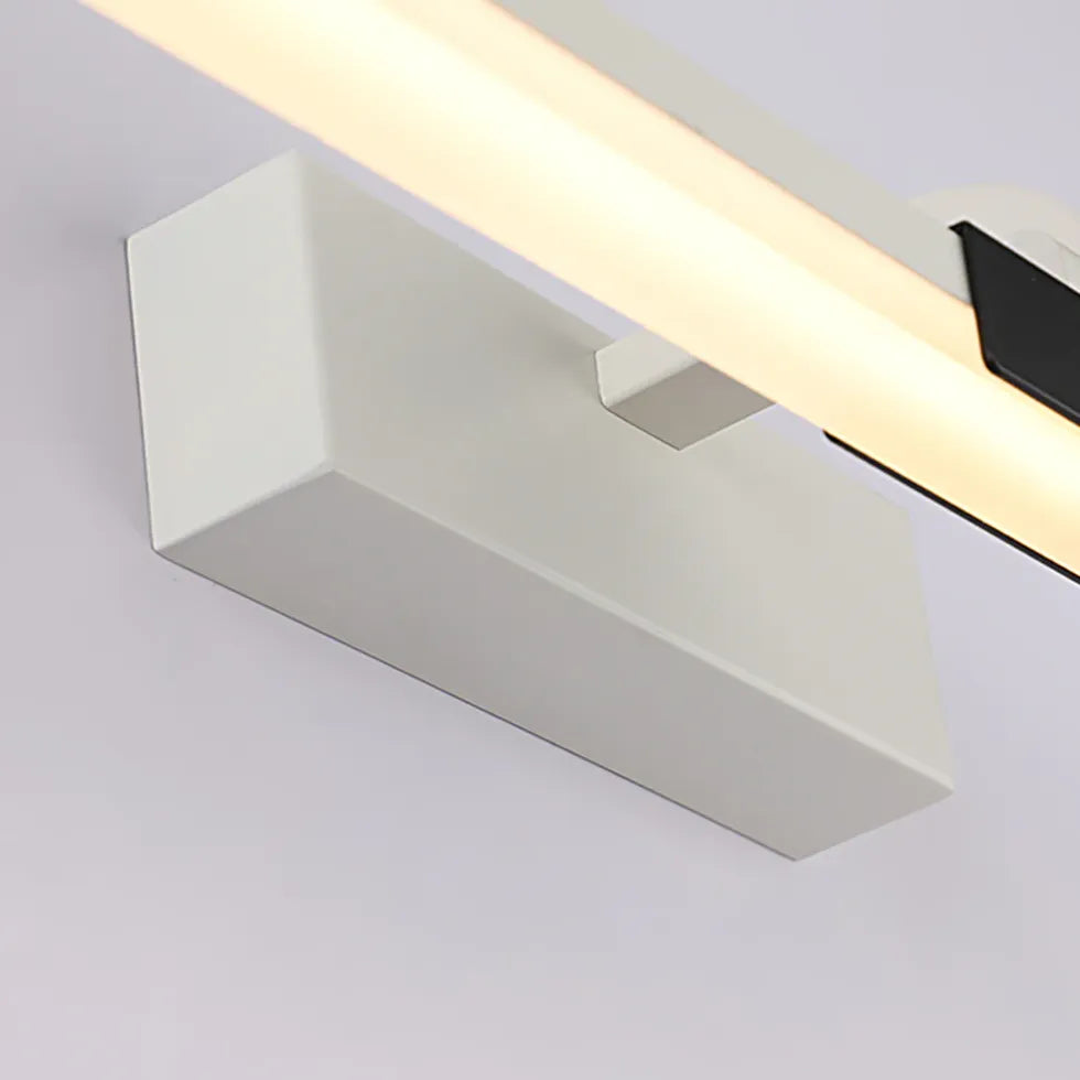 Black Flush Wall Light For Bathroom Linear Edge Metal