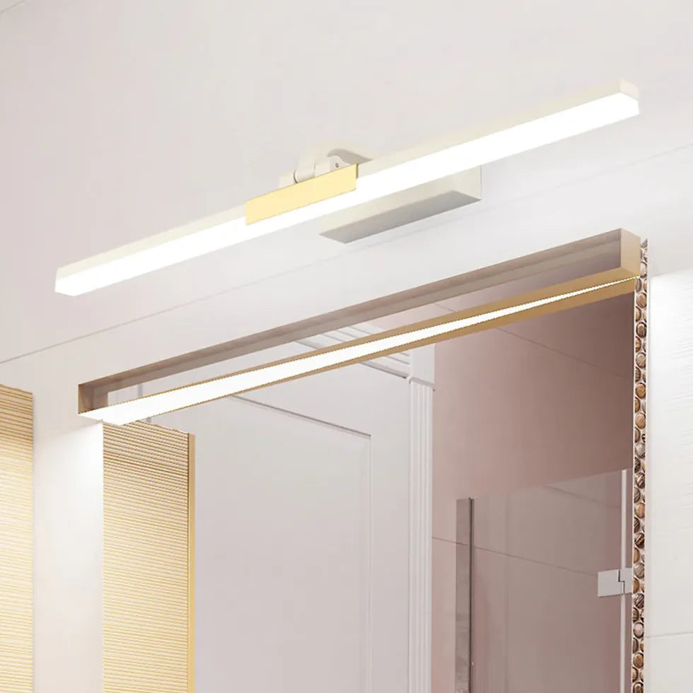 Black Flush Wall Light For Bathroom Linear Edge Metal