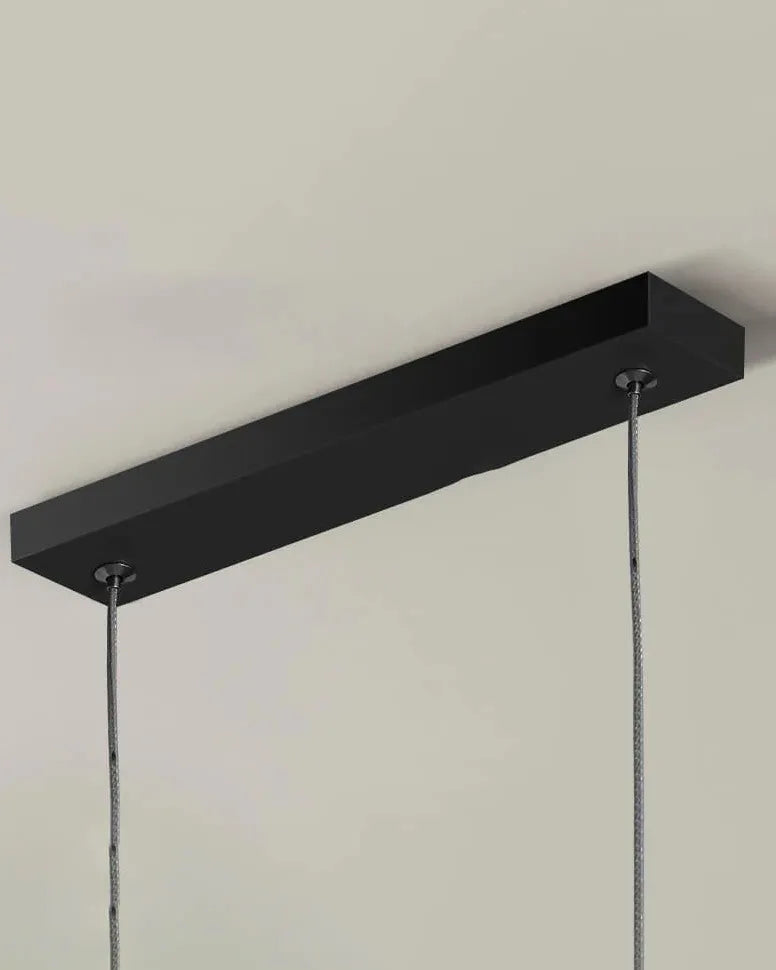 Black Chandelier For Living Room Linear Edge Metal & Silicon Ip20 Led