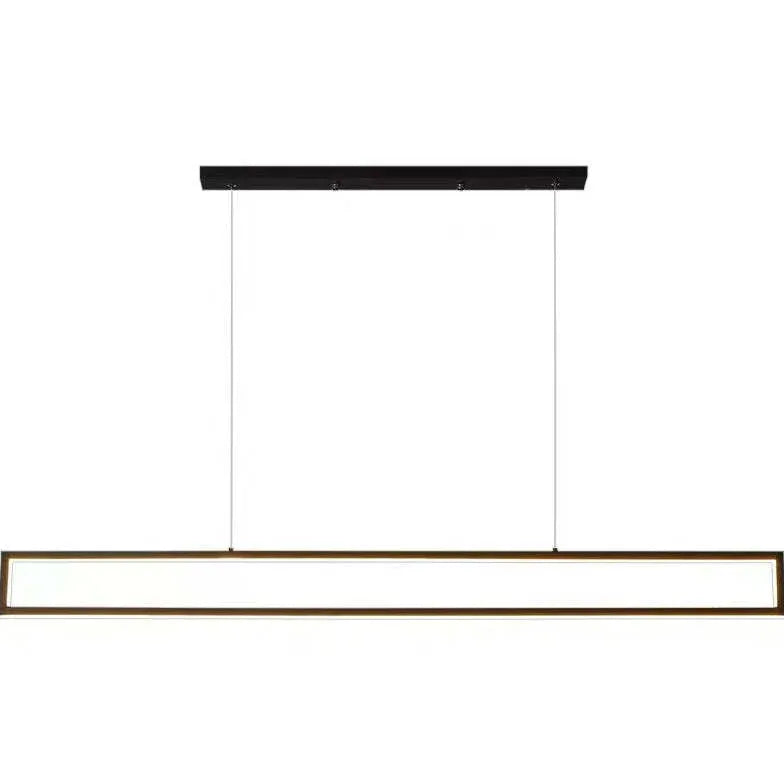 Black Bar Pendant Light For Study Room Rectangular Edge Metal Ip20