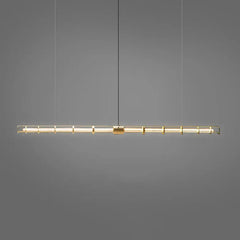 Gold Bar Pendant Light For Dining Room Linear Edges Metal Ip20 Led