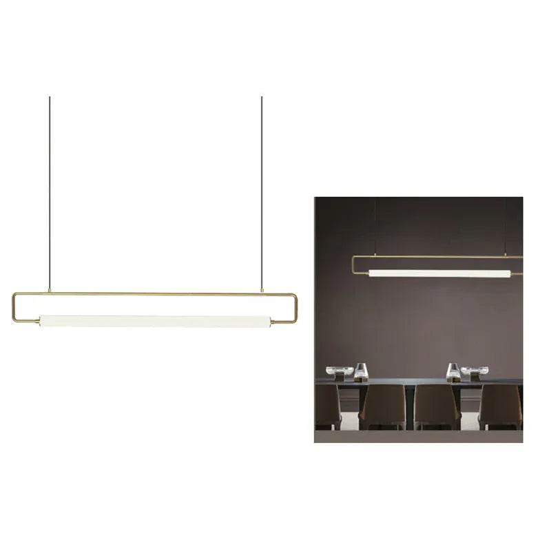 Black Bar Pendant Light For Bedroom Rectangular Edge Metal Ip20