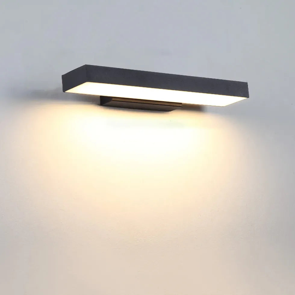 Black Outdoor Wall Light Edge Metal & Acrylic Outdoor Led Warm White