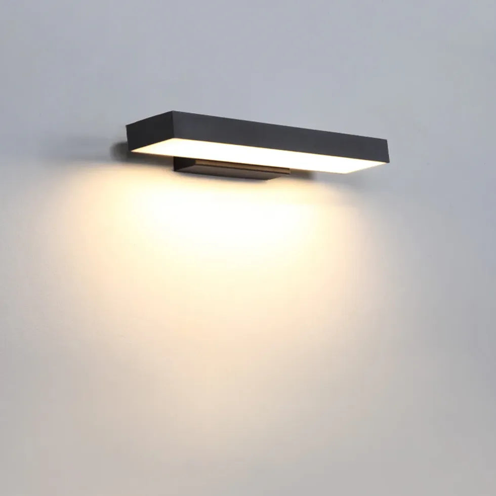 Black Outdoor Wall Light Edge Metal & Acrylic Outdoor Led Warm White