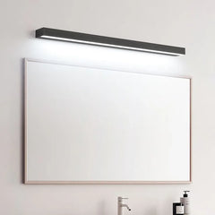 Black Flush Wall Light For Bathroom Rectangular Edge Metal