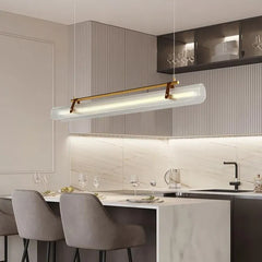 Bar Pendant Light For Kitchen Linear Edge Metal & Acrylic Led