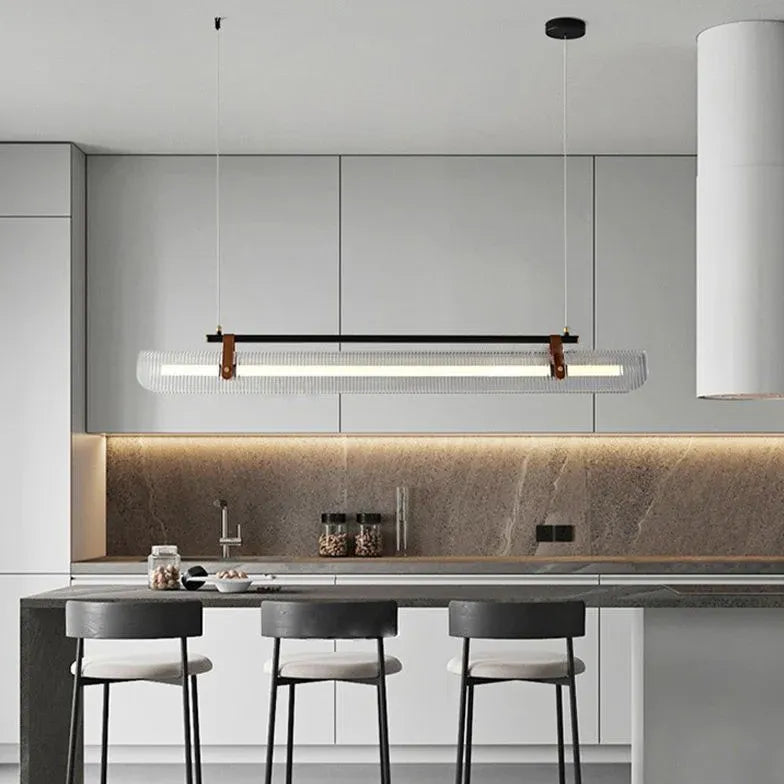 Bar Pendant Light For Kitchen Linear Edge Metal & Acrylic Led