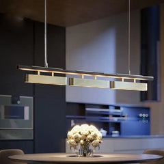 Chandelier For Kitchen Rectangular Edge Metal Ip20 Warm White Led