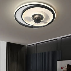 Black Ceiling Fan With Light For Bedroom Edge Metal & Acrylic Dimmable Led Ip20