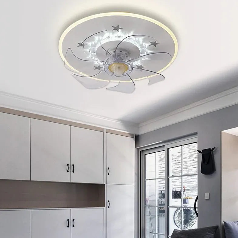 Ceiling Fan With Light For Bedroom Edge Metal Led