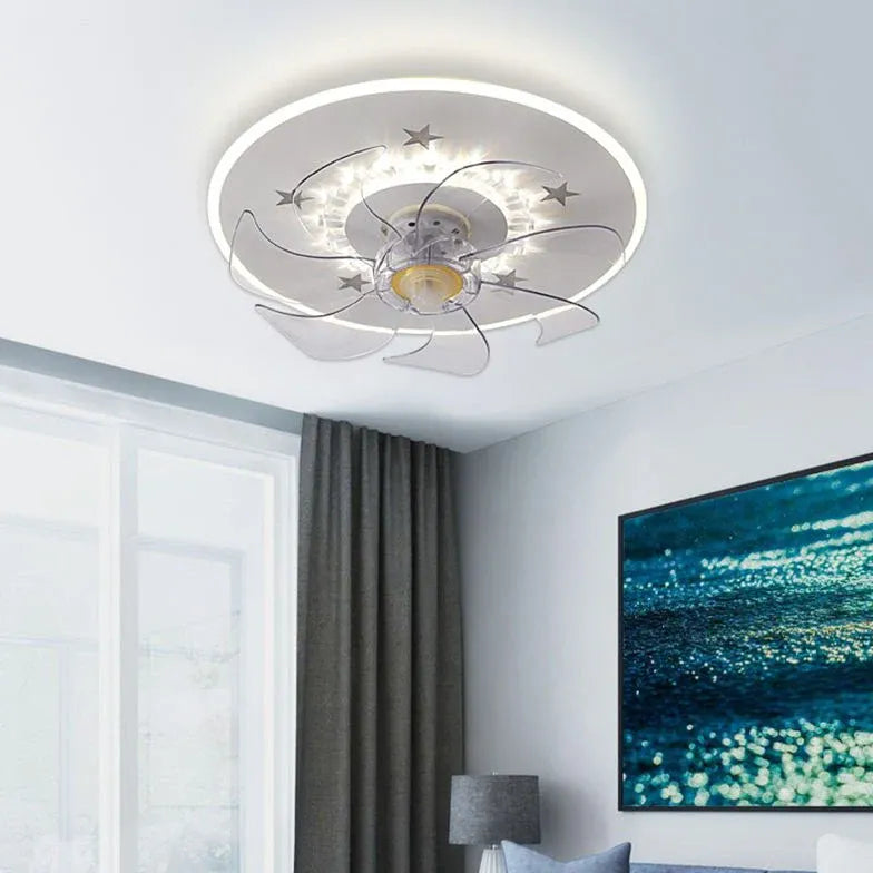 Ceiling Fan With Light For Bedroom Edge Metal Led