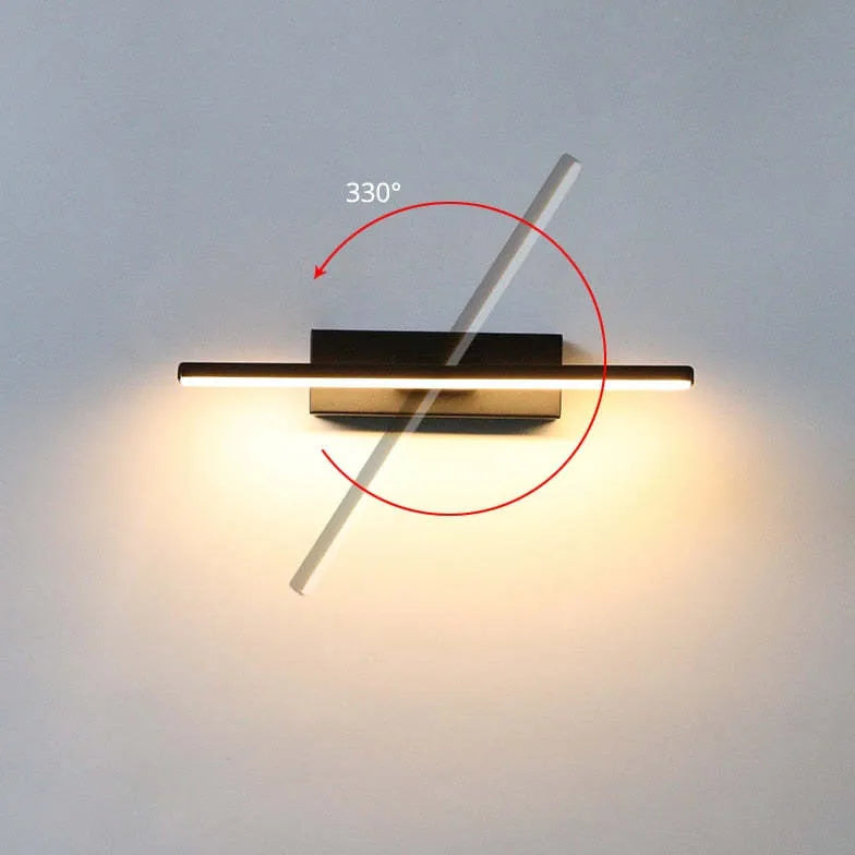 Black Picture Light For Bedroom Edge Metal & Acrylic Ip20 Warm White Led