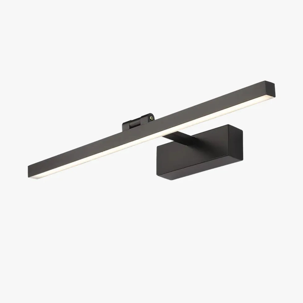 Black Mirror Light For Bedroom Linear Edge Metal & Acrylic Led Ip44 Warm White