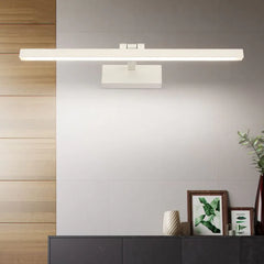 Black Mirror Light For Bedroom Linear Edge Metal & Acrylic Led Ip44 Warm White