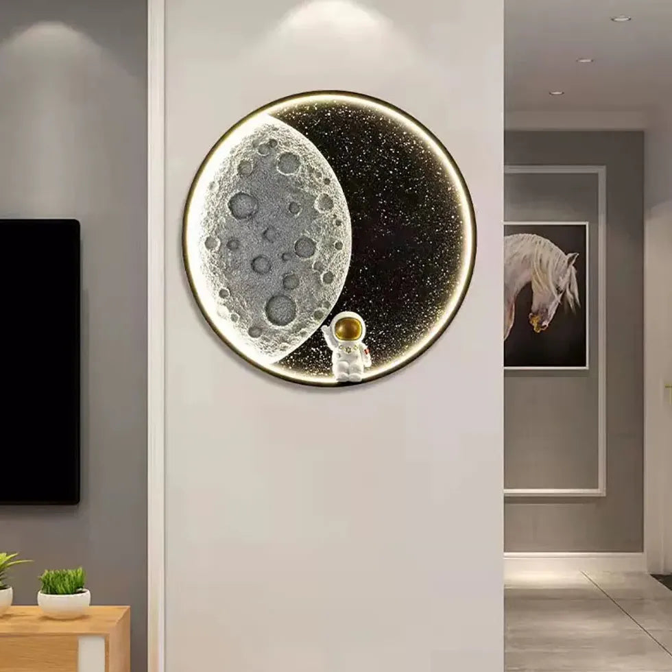 Black Flush Wall Light For Children's Room Round Elif Metal Warm White Ip20