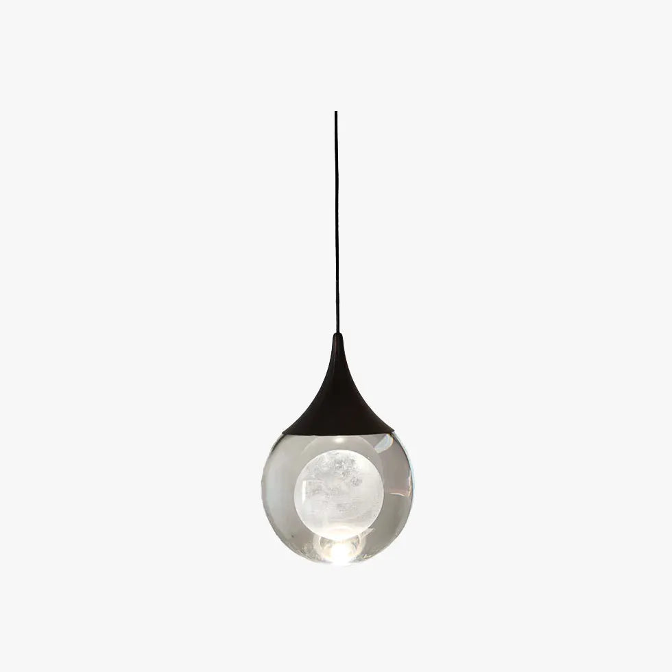 Black Bedside Pendant Light For Bedroom Elif Metal & Crystal Ip20