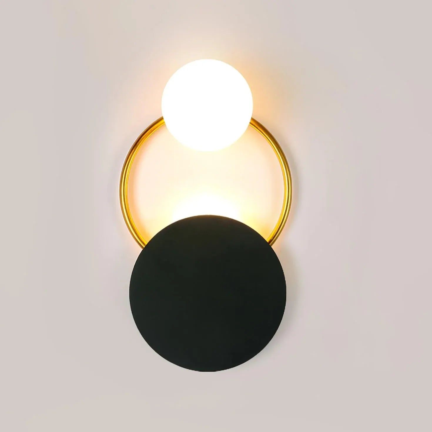 Black Led Wall Light For Bedroom Emyr Metal & Glass Warm White Ip20